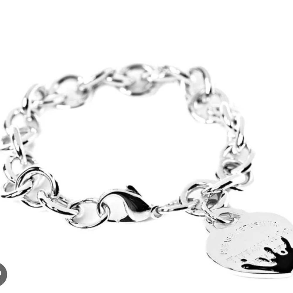 Tiffany & Co. Return to Tiffany Black Color Splash Heart Tag Bracelet